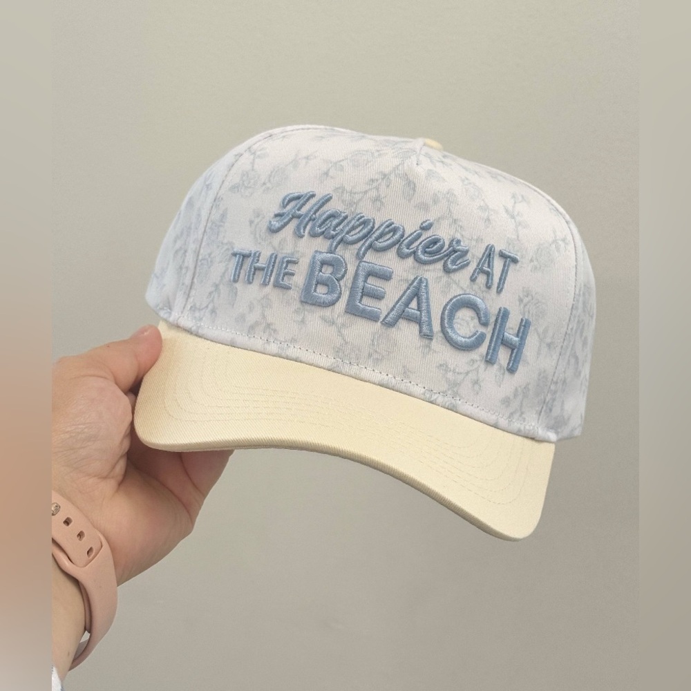 Happier At The Beach Vintage Trucker Hat